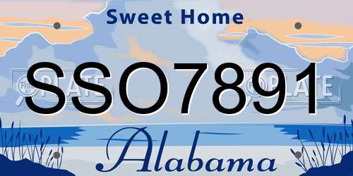 SSO7891 Alabama License Plate