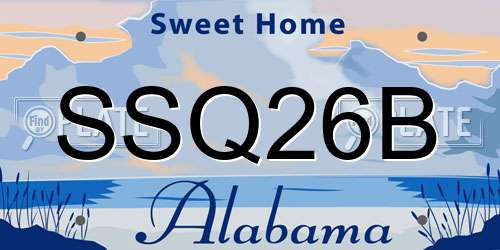 SSQ26B Alabama License Plate