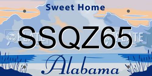 SSQZ65 Alabama License Plate