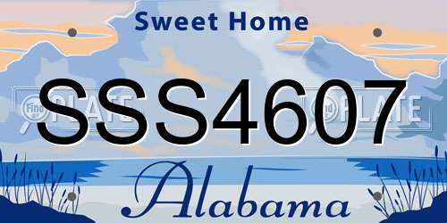 SSS4607 Alabama License Plate