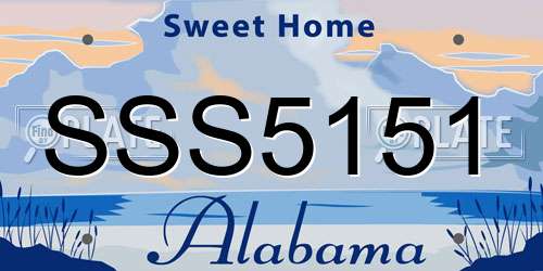 SSS5151 Alabama License Plate