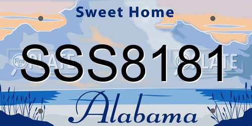 SSS8181 Alabama License Plate