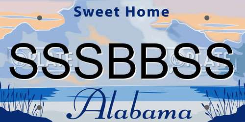 SSSBBSS Alabama License Plate