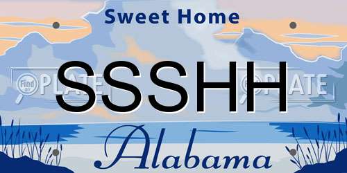 SSSHH Alabama License Plate