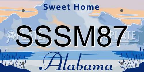 SSSM87 Alabama License Plate