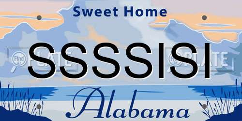 SSSSISI Alabama License Plate