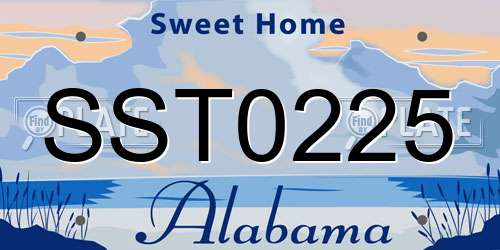 SST0225 Alabama License Plate