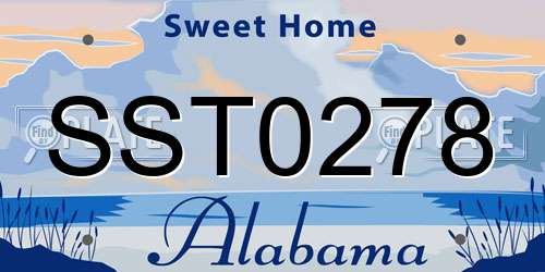 SST0278 Alabama License Plate