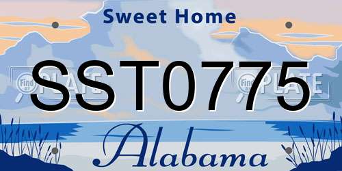 SST0775 Alabama License Plate