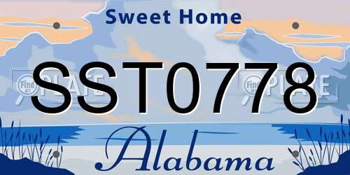 SST0778 Alabama License Plate