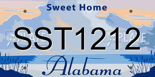 SST1212 Alabama License Plate