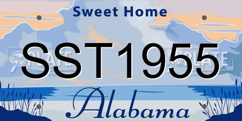 SST1955 Alabama License Plate
