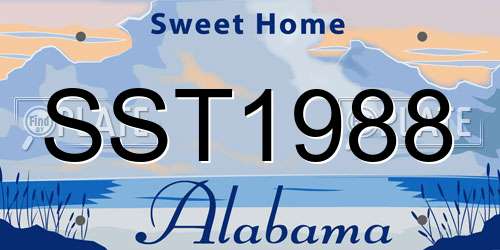 SST1988 Alabama License Plate