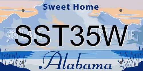 SST35W Alabama License Plate