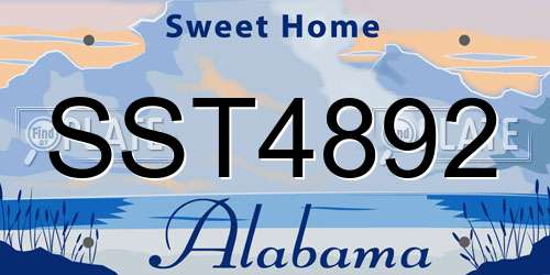 SST4892 Alabama License Plate
