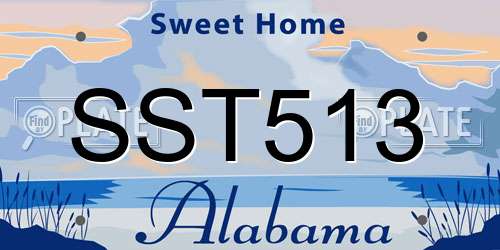 SST513 Alabama License Plate