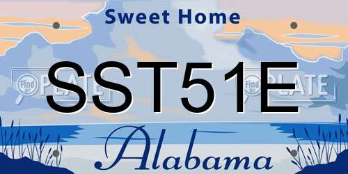 SST51E Alabama License Plate