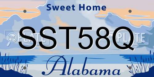 SST58Q Alabama License Plate