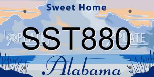 SST880 Alabama License Plate