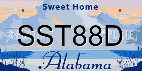 SST88D Alabama License Plate