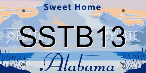 SSTB13 Alabama License Plate