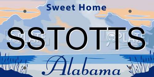 SSTOTTS Alabama License Plate
