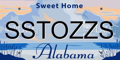 SSTOZZS Alabama License Plate