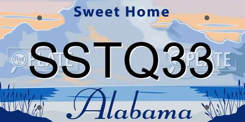 SSTQ33 Alabama License Plate