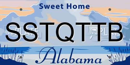 SSTQTTB Alabama License Plate