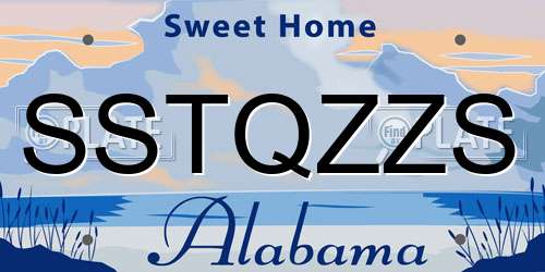 SSTQZZS Alabama License Plate