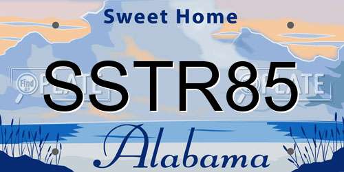 SSTR85 Alabama License Plate