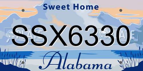 SSX6330 Alabama License Plate
