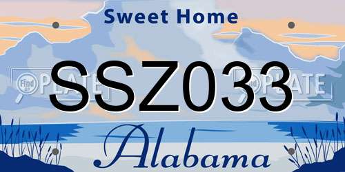 SSZ033 Alabama License Plate