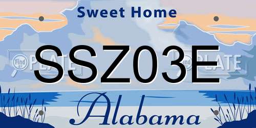 SSZ03E Alabama License Plate