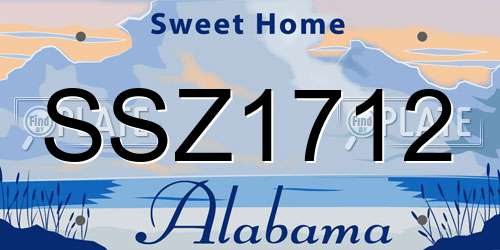 SSZ1712 Alabama License Plate