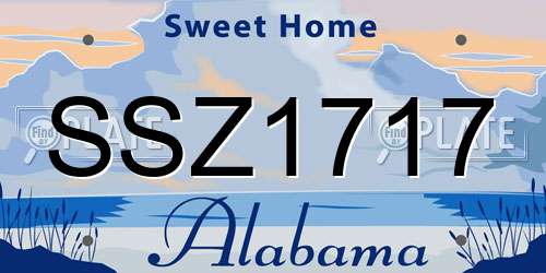 SSZ1717 Alabama License Plate