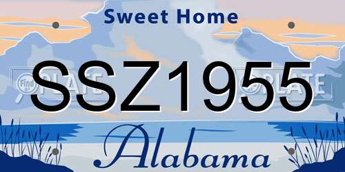 SSZ1955 Alabama License Plate
