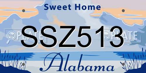 SSZ513 Alabama License Plate