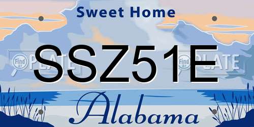 SSZ51E Alabama License Plate