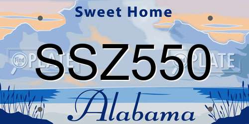 SSZ550 Alabama License Plate