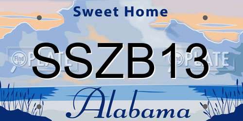SSZB13 Alabama License Plate