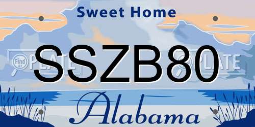 SSZB80 Alabama License Plate
