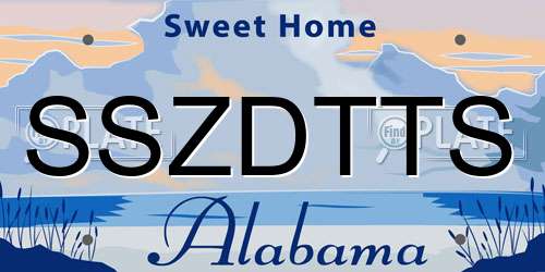 SSZDTTS Alabama License Plate