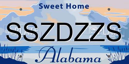 SSZDZZS Alabama License Plate