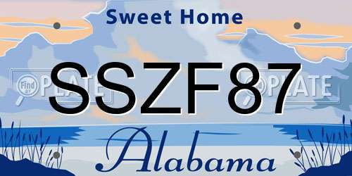 SSZF87 Alabama License Plate