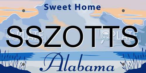 SSZOTTS Alabama License Plate