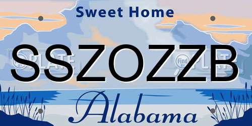 SSZOZZB Alabama License Plate