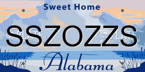 SSZOZZS Alabama License Plate