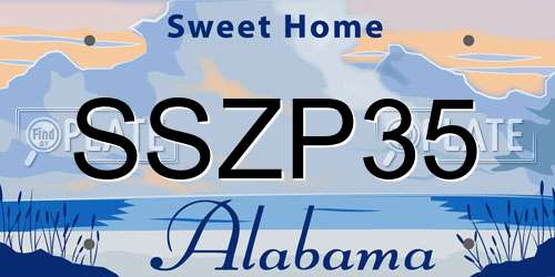 SSZP35 Alabama License Plate