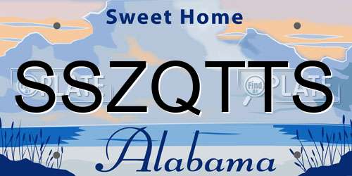 SSZQTTS Alabama License Plate